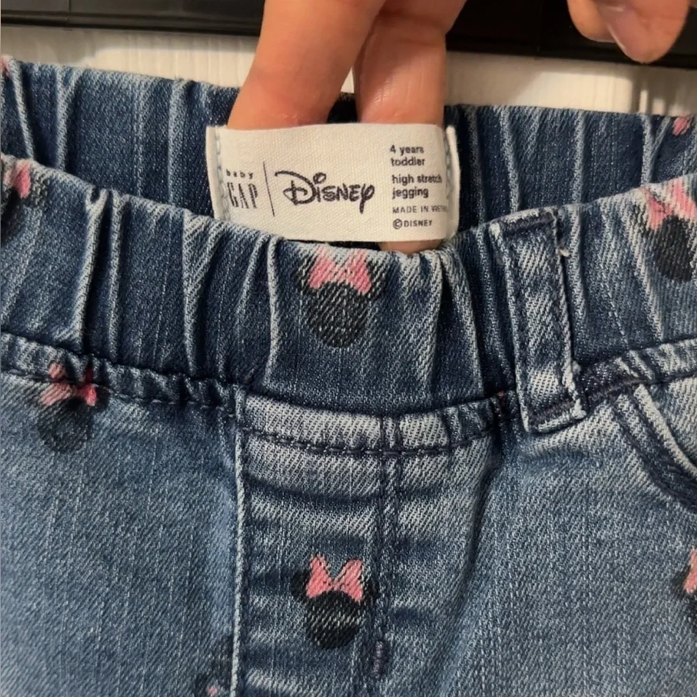 GAP Disney Blue Jeans with Pink Bow Accents